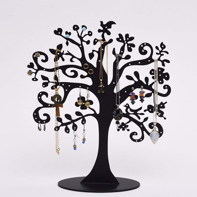 Esposizione acrilica nera su ordinazione dell'albero dell'esposizione acrilica trasparente dei gioielli per Jewely