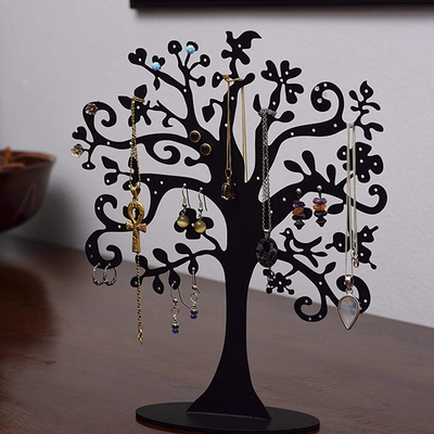 Esposizione acrilica nera su ordinazione dell'albero dell'esposizione acrilica trasparente dei gioielli per Jewely