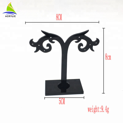 Scaffale acrilico del supporto del banco di mostra dell'orecchino dei gioielli dell'esposizione dell'albero acrilico elegante del nero