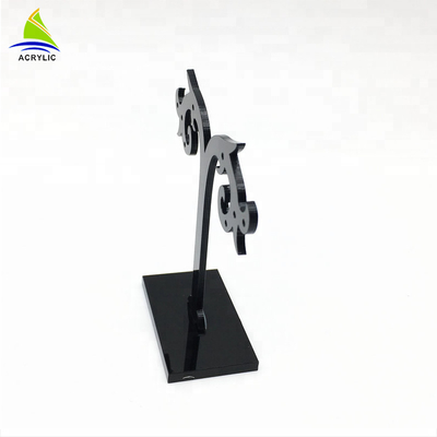 Scaffale acrilico del supporto del banco di mostra dell'orecchino dei gioielli dell'esposizione dell'albero acrilico elegante del nero