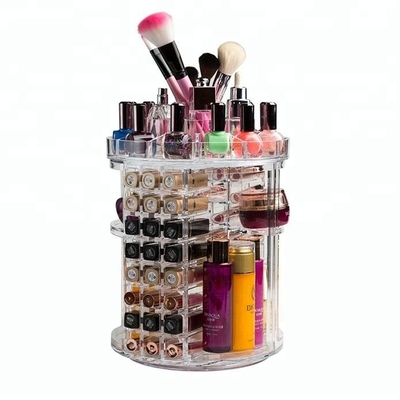 Esposizione cosmetica acrilica di chiaro modo che gira l'organizzatore acrilico del rossetto
