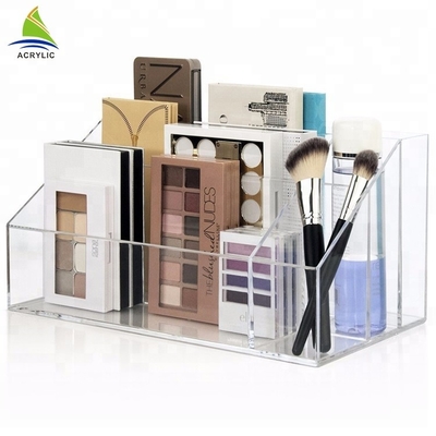 L'acrilico di cristallo trasparente compone l'organizzatore cosmetico acrilico moderno dell'organizzatore