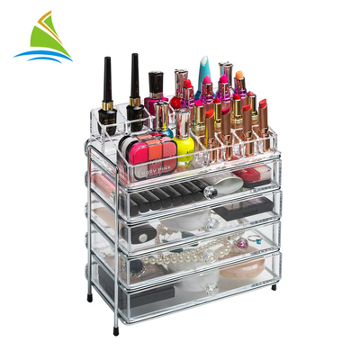 Organizzatore cosmetico regolabile di stoccaggio dell'acrilico di 3 cassetti