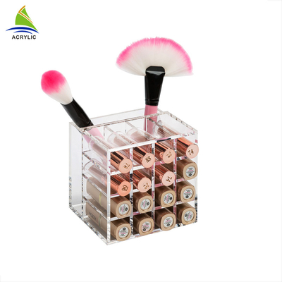 Organizzatore cosmetico acrilico del rossetto dell'esposizione cosmetica acrilica del ripiano