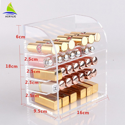 Cassetto acrilico dello smalto del rossetto dell'esposizione cosmetica acrilica professionale