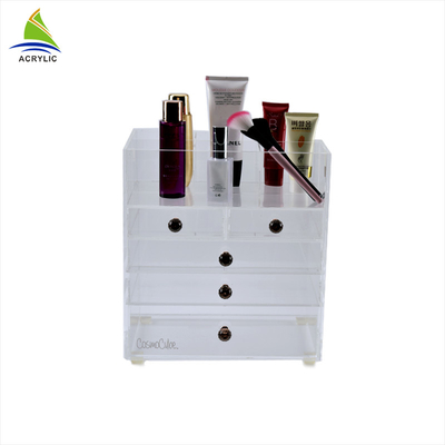 Organizzatore acrilico acrilico multiuso di trucco della scatola di stoccaggio di trucco di 5 cassetti