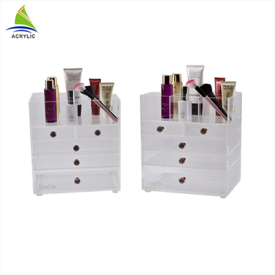 Organizzatore acrilico acrilico multiuso di trucco della scatola di stoccaggio di trucco di 5 cassetti