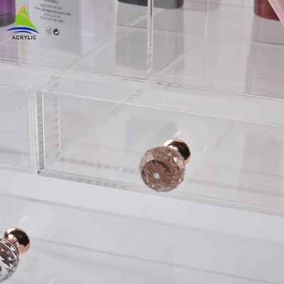 Organizzatore acrilico acrilico multiuso di trucco della scatola di stoccaggio di trucco di 5 cassetti