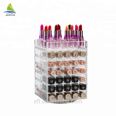 Scatola acrilica su misura del supporto di stoccaggio di trucco dell'esposizione della radura del supporto cosmetico acrilico del rossetto