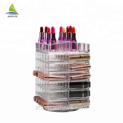Scatola acrilica su misura del supporto di stoccaggio di trucco dell'esposizione della radura del supporto cosmetico acrilico del rossetto