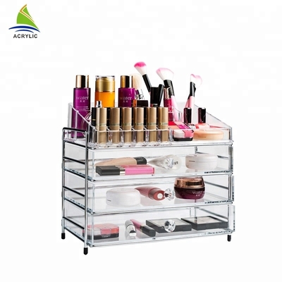 Organizzatore acrilico di trucco del cassetto di abitudine 3 chiaro