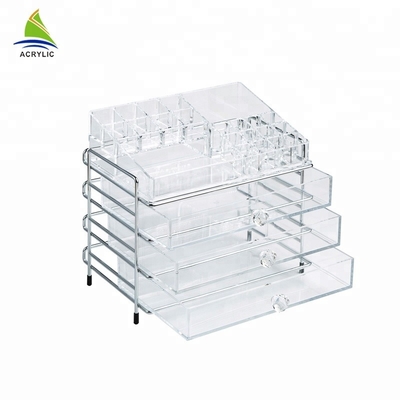 Organizzatore acrilico di trucco del cassetto di abitudine 3 chiaro