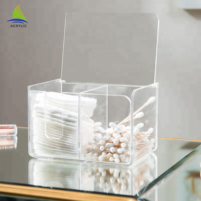 Organizzatore acrilico di plastica del cosmetico del cotone di trucco del nuovo di stile coperchio di vibrazione