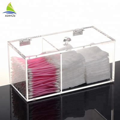 Chiaro supporto acrilico del tampone del cotone del cuscinetto di cotone e dell'organizzatore di Q-Tip
