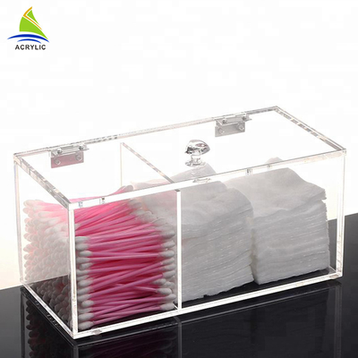 Chiaro supporto acrilico del tampone del cotone del cuscinetto di cotone e dell'organizzatore di Q-Tip