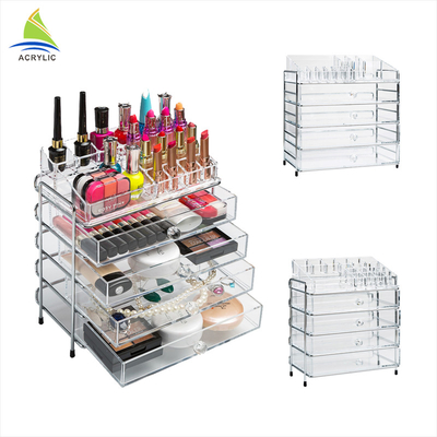 Organizzatore acrilico professionale di trucco del cassetto del centro commerciale