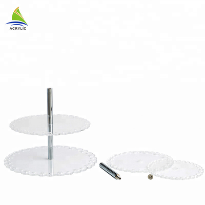 Supporto di plastica acrilico moderno del dolce della migliore di qualità del quadrato del dessert torre del bigné