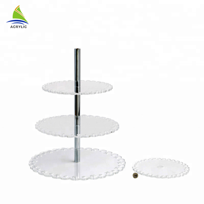 Supporto di plastica acrilico moderno del dolce della migliore di qualità del quadrato del dessert torre del bigné