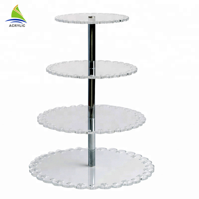 Supporto di plastica acrilico moderno del dolce della migliore di qualità del quadrato del dessert torre del bigné