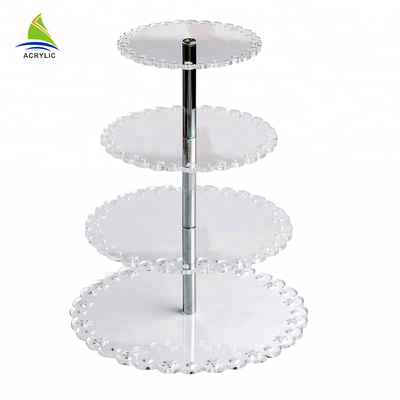 Supporto di plastica acrilico moderno del dolce della migliore di qualità del quadrato del dessert torre del bigné
