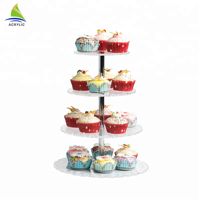 Alta durezza e planarità del dessert del bigné della torre del supporto acrilico quadrato del dolce