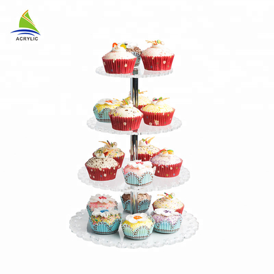 Alta durezza e planarità del dessert del bigné della torre del supporto acrilico quadrato del dolce