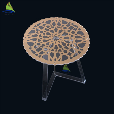 Tabella acrilica del lato del sofà della mobilia di Unfoldable di colore moderno stabile moderno acrilico dell'oro
