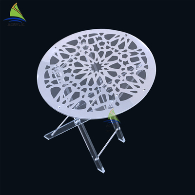 Tabella di picnic acrilica del tavolino da salotto piegatura orale su ordinazione acrilica rotonda di forma di chiara