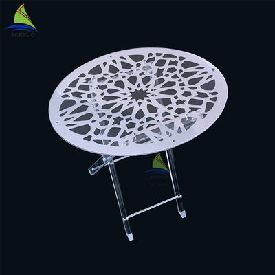 Tabella di picnic acrilica del tavolino da salotto piegatura orale su ordinazione acrilica rotonda di forma di chiara