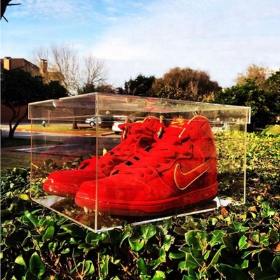 Grande scatola di presentazione acrilica promozionale della scarpa da tennis per il contenitore per esposizione acrilico della scarpa da tennis di Nike