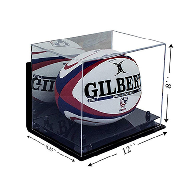 Contenitore per esposizione acrilico da tavolo di rugby del chiaro di contenitore per esposizione del contenitore di sport negozio acrilico dei prodotti chiaro