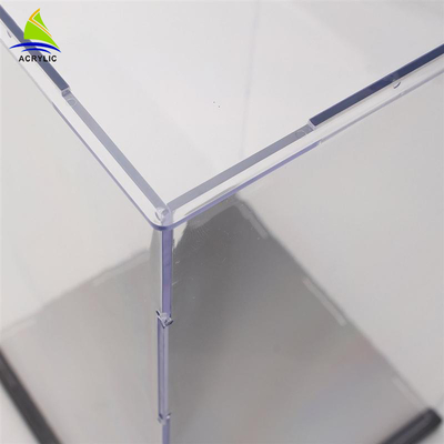 Contenitore su misura decorativo di alto di lucentezza del quadrato di presentazione ripiano di lusso acrilico della scatola chiaro