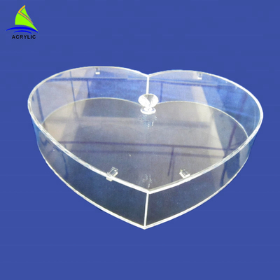 lucidatura di cristallo del cuore della scatola di stoccaggio dell'acrilico di 5mm della scatola acrilica unica di forma