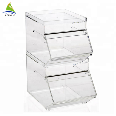Superficie regolare del piccolo dell'esposizione contenitore dolce dolce acrilico elegante di plexiglass