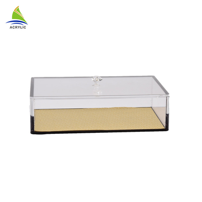 Scatola quadrata acrilica del ginseng del plexiglass quadrato acrilico trasparente del contenitore