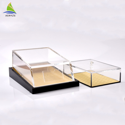 Scatola quadrata acrilica del ginseng del plexiglass quadrato acrilico trasparente del contenitore
