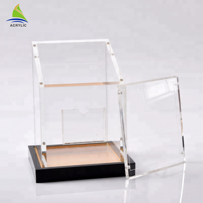 Contenitori acrilici di cubo del perspex del coperchio scorrevole dell'esposizione della radura amichevole eco- di estensione