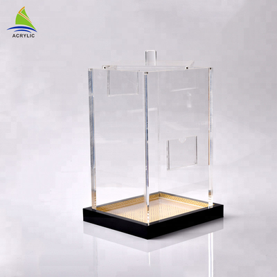 Contenitori acrilici di cubo del perspex del coperchio scorrevole dell'esposizione della radura amichevole eco- di estensione
