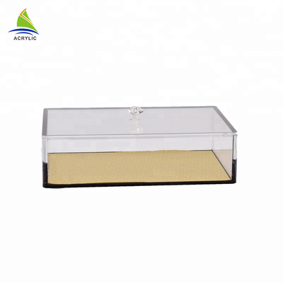 Contenitori acrilici di cubo del perspex del coperchio scorrevole dell'esposizione della radura amichevole eco- di estensione