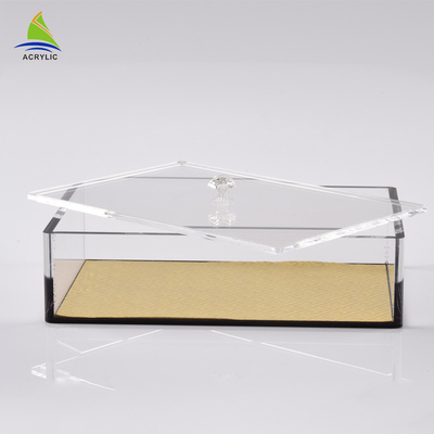 Scatola acrilica di rettangolo di stoccaggio del plexiglass trasparente acrilico promozionale della scatola