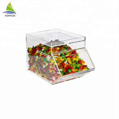 Contenitore acrilico di cubo di Candy di Candy del commestibile dell'esposizione della radura accatastabile acrilica di progettazione moderna