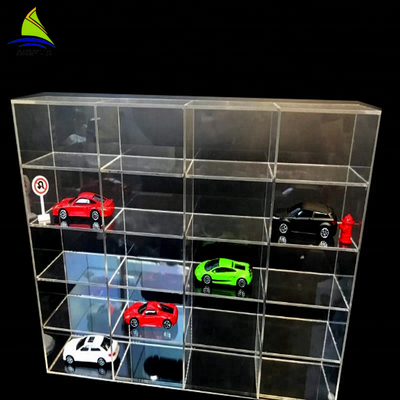 Supporto acrilico della parete della vetrina dei giocattoli dell'esposizione della parete del contenitore per esposizione dell'automobile acrilica commerciale del giocattolo