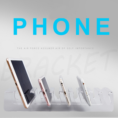 Piccoli banchi di mostra acrilici di vendita al dettaglio del cuscinetto del telefono cellulare della radura dell'esposizione del controsoffitto
