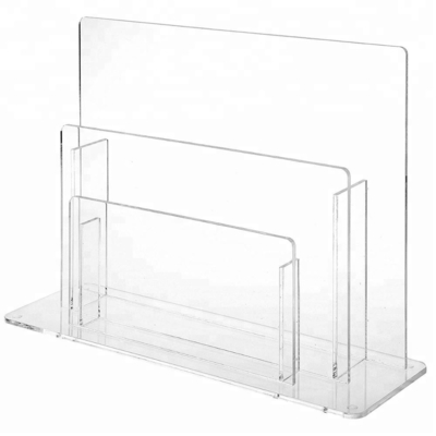 Chiara progettazione semplice acrilica dello scaffale di esposizione della rivista del supporto acrilico elegante dell'opuscolo