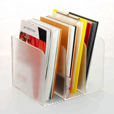 Serigrafia acrilica della cassa di libro dell'opuscolo del plexiglass dei supporti di progettazione acrilica dell'OEM