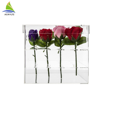 Le nozze 16 freschi di lusso forano la scatola acrilica per la laminazione lucida di 16 rose