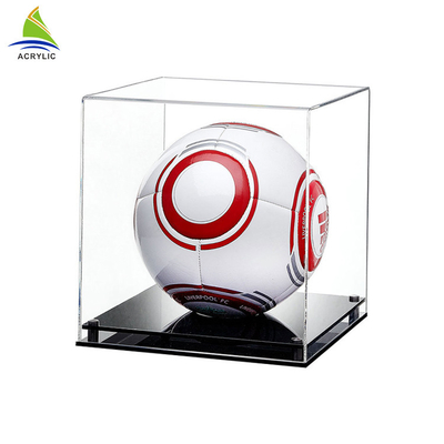 Scatola di presentazione acrilica di calcio trasparente dell'OEM, contenitore per esposizione del casco della palla