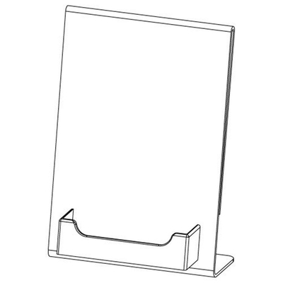 5&quot; X 7&quot; supporto del segno dell'inserzione inclinato acrilico del plexiglass del lucite con la tasca di biglietto da visita