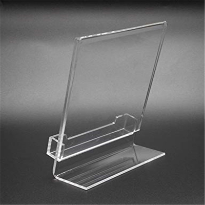 5&quot; X 7&quot; supporto del segno dell'inserzione inclinato acrilico del plexiglass del lucite con la tasca di biglietto da visita