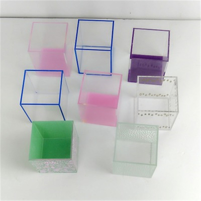 Colorato 5 scatole di presentazione di vetro laterali del cubo/grande chiaro cubo acrilico dell'esposizione